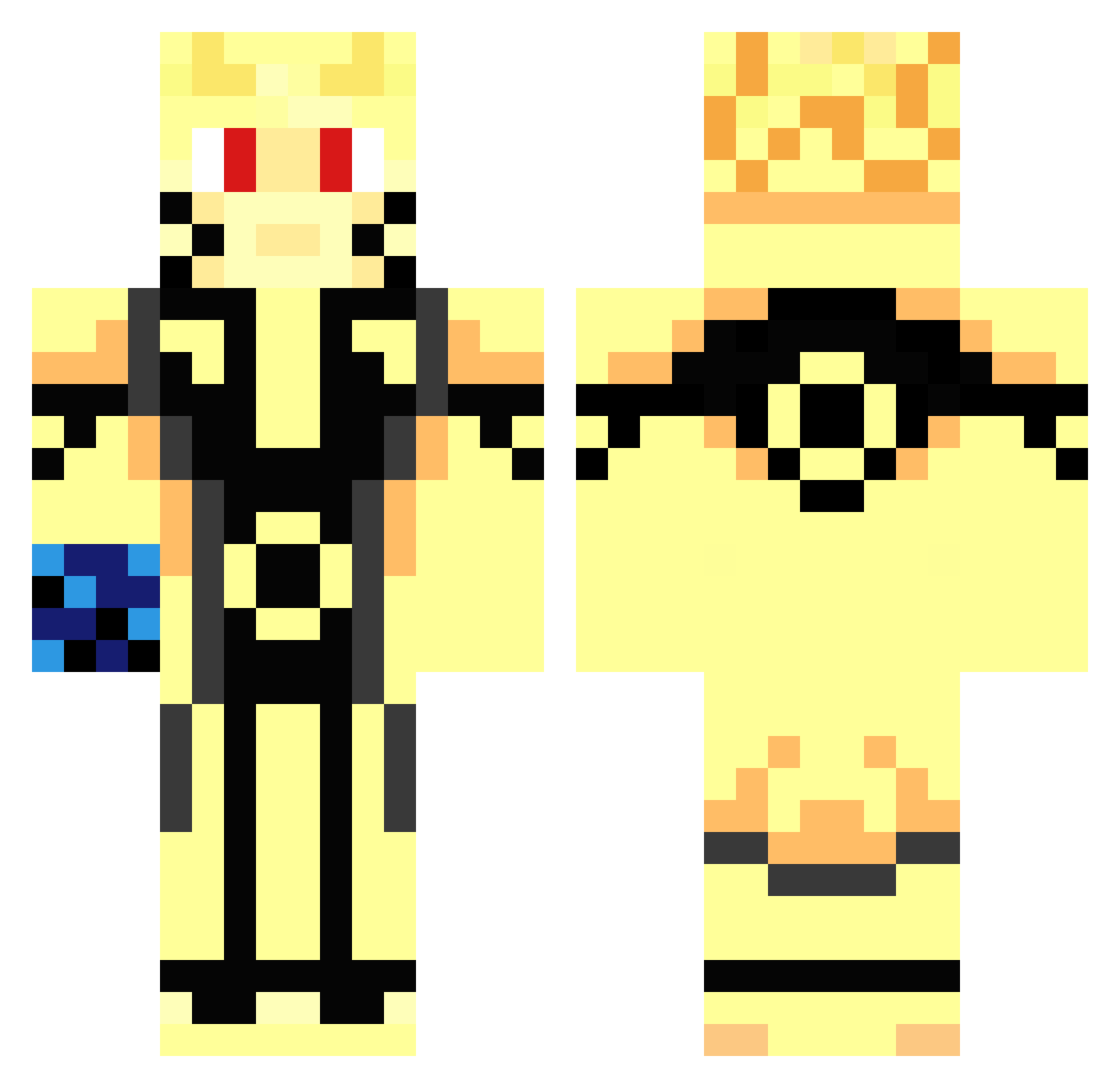 bobaden Minecraft skin, front and back view