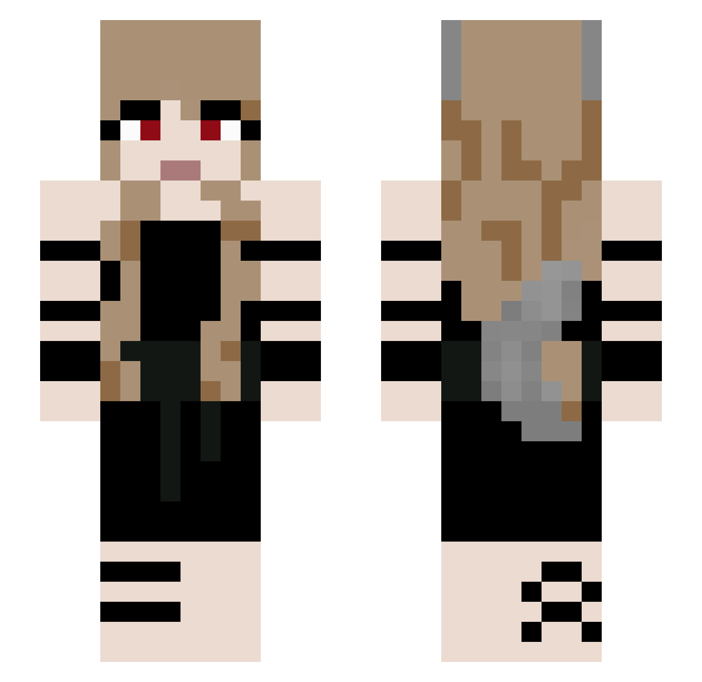 Isy_123 Minecraft skin, front and back view