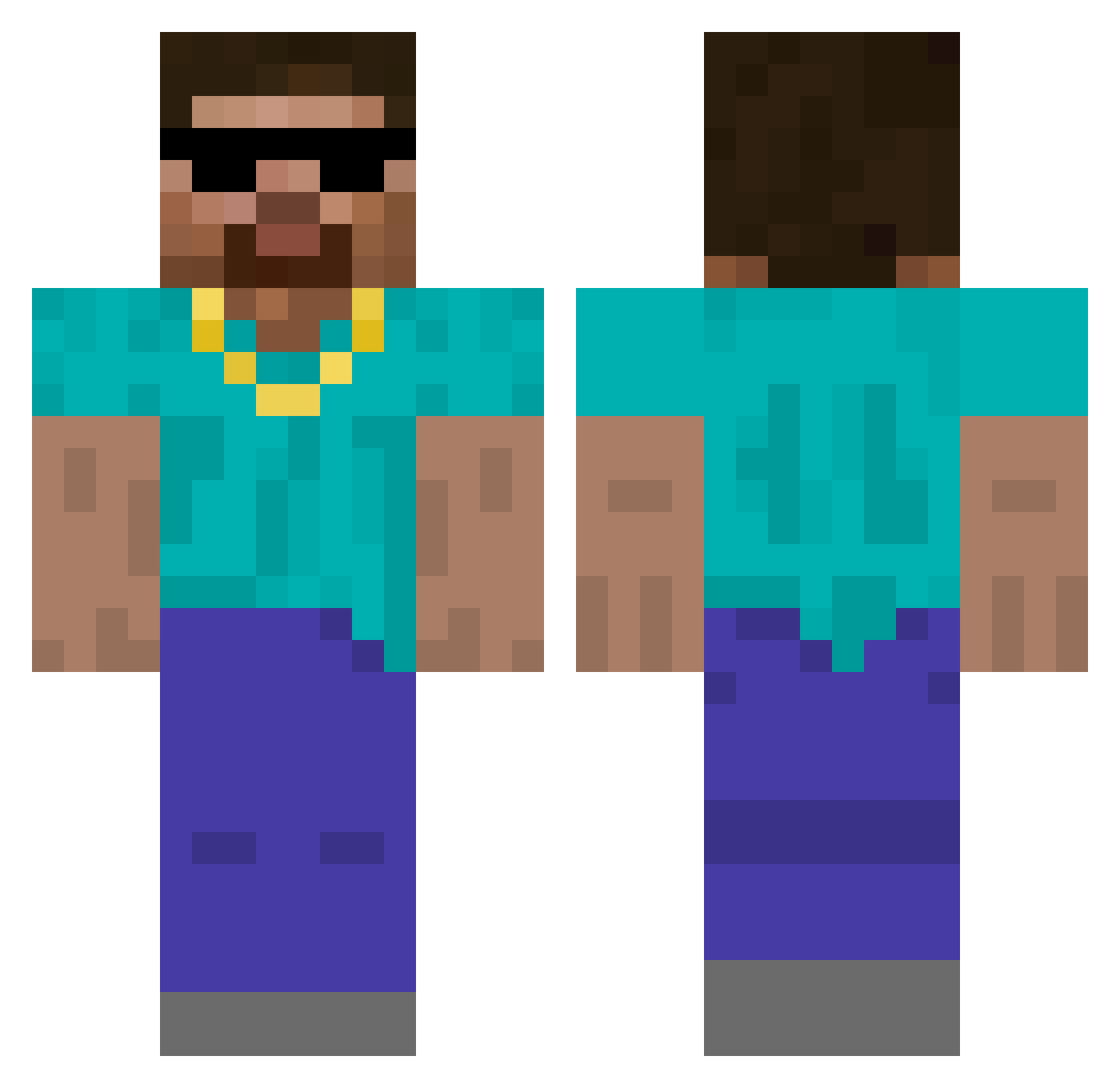 Walls Minecraft skin, front and back view