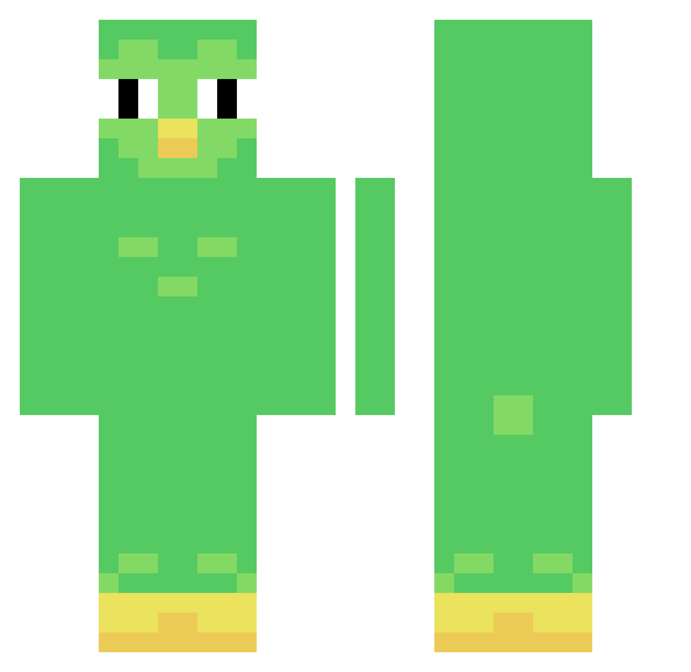 AhMonkeNutz Minecraft skin, front and back view