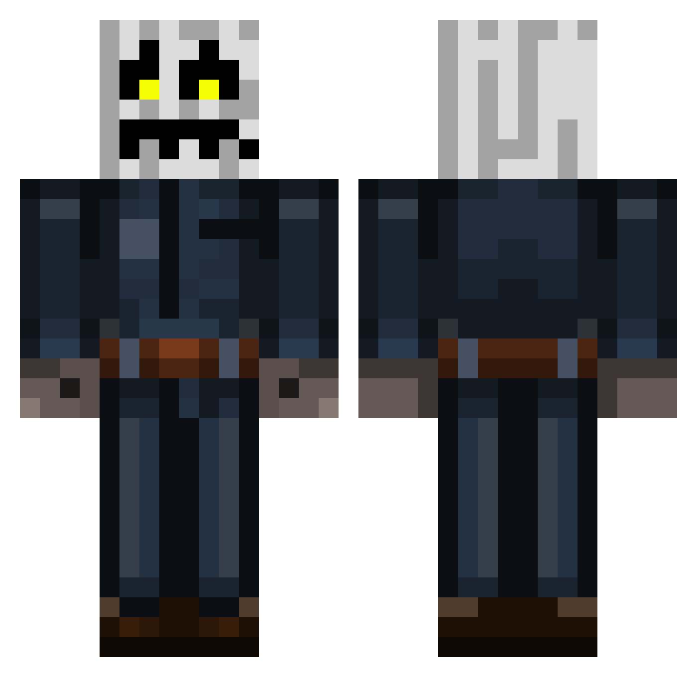 TheScoundrelDuck Minecraft skin, front and back view