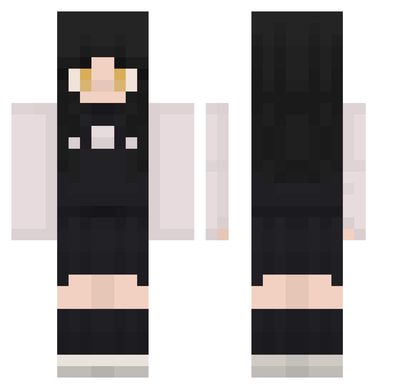 wsia Minecraft skin, front and back view