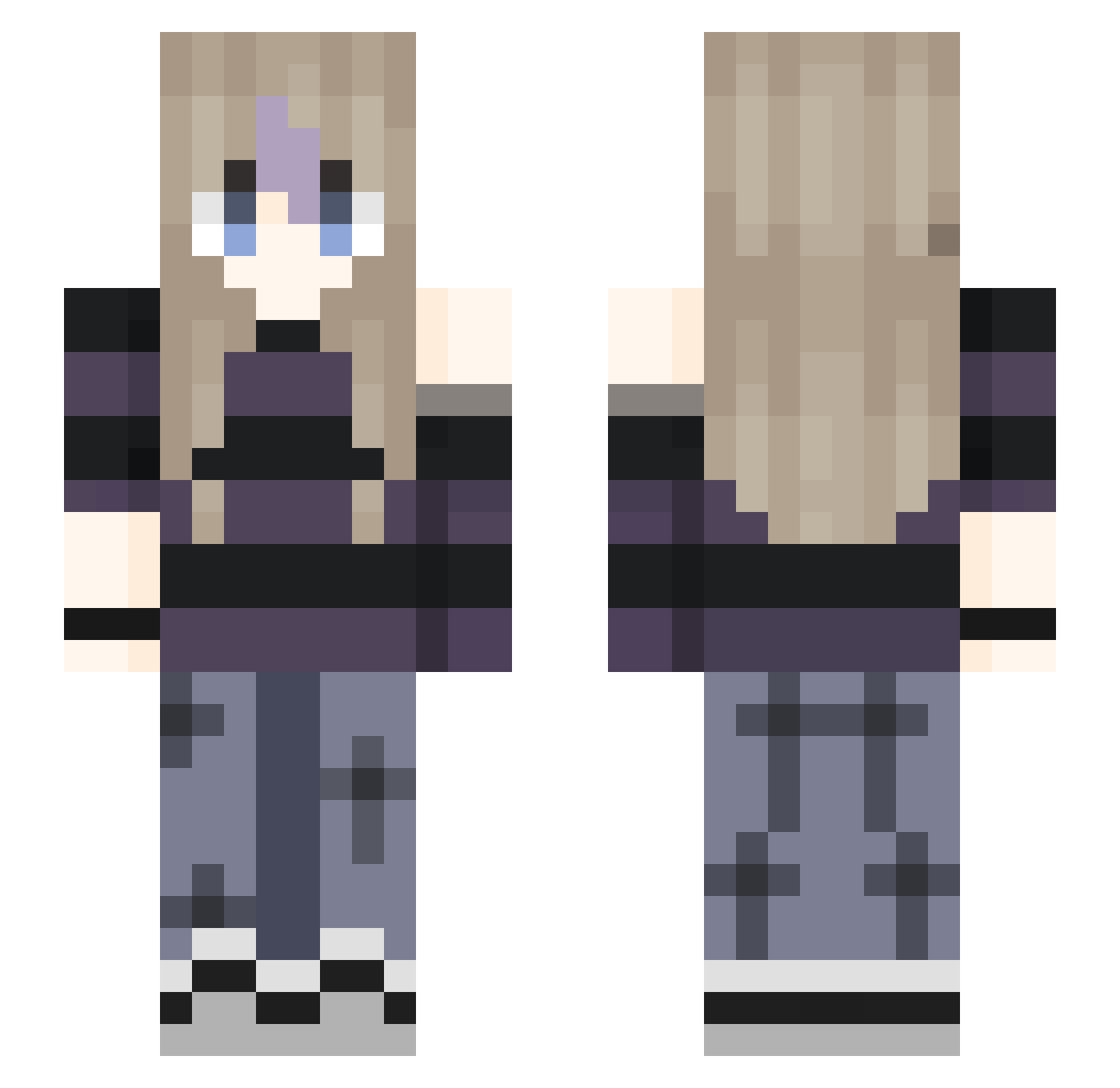 vam_kat Minecraft skin, front and back view