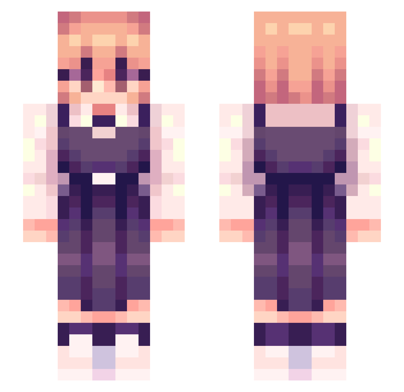BaD_Forzafox Minecraft skin, front and back view