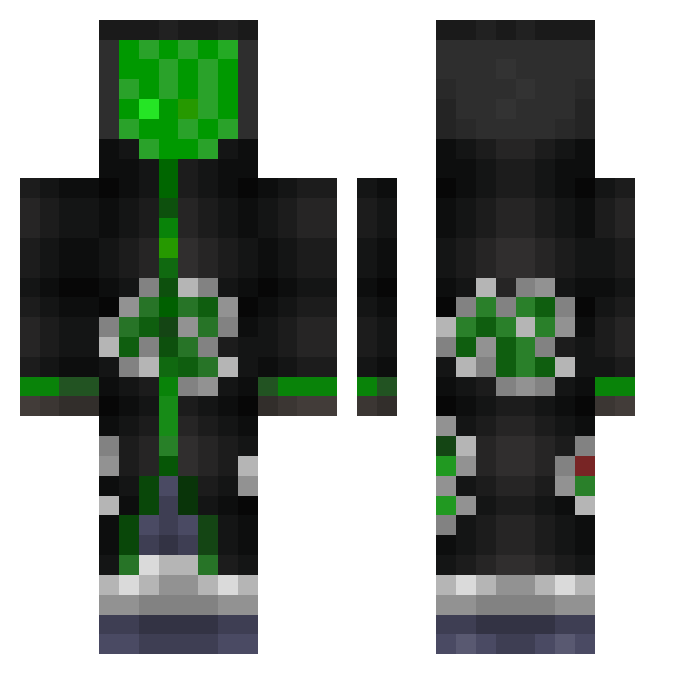 Sporos1309 Minecraft skin, front and back view
