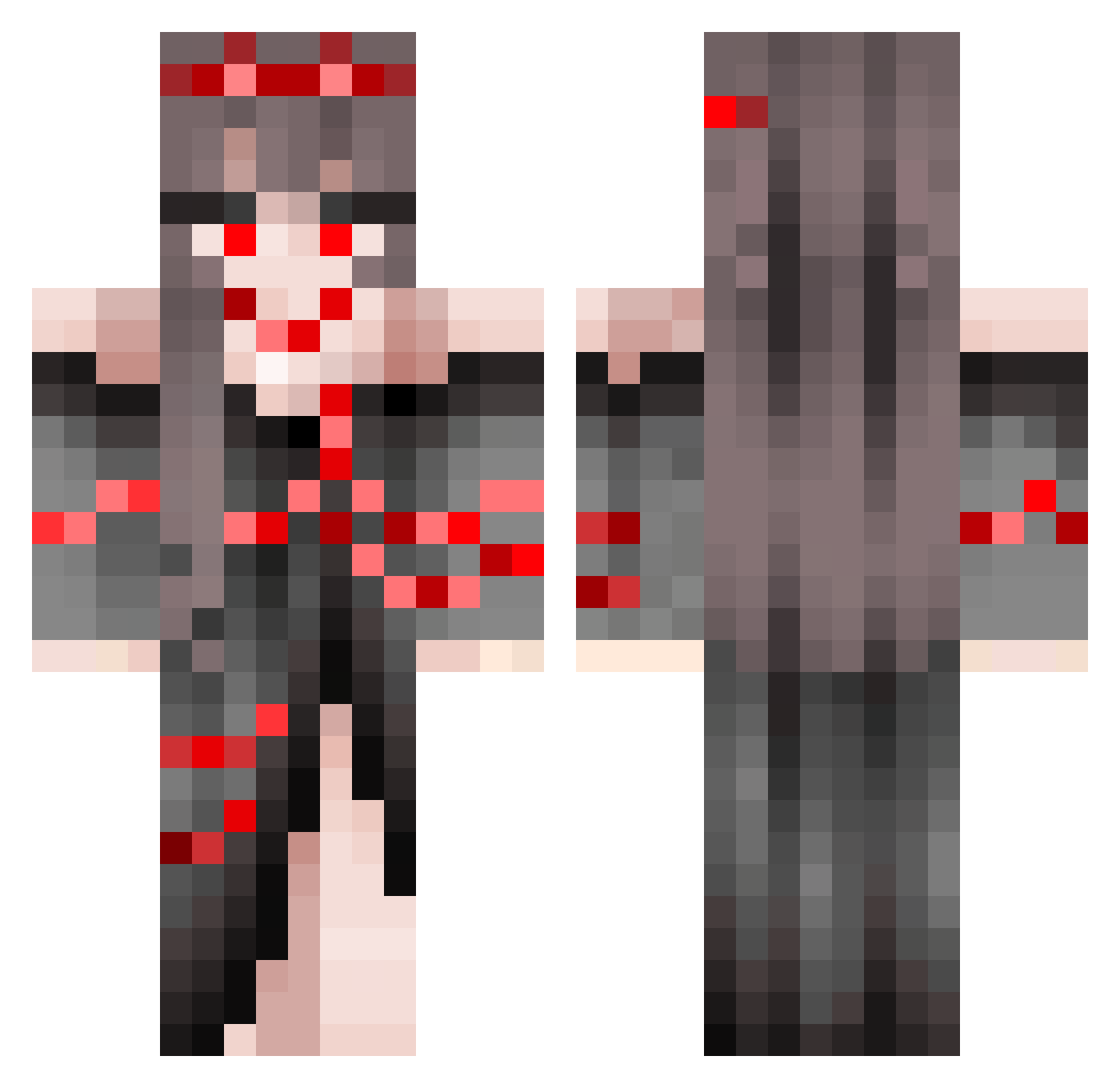 Vb1ade Minecraft skin, front and back view