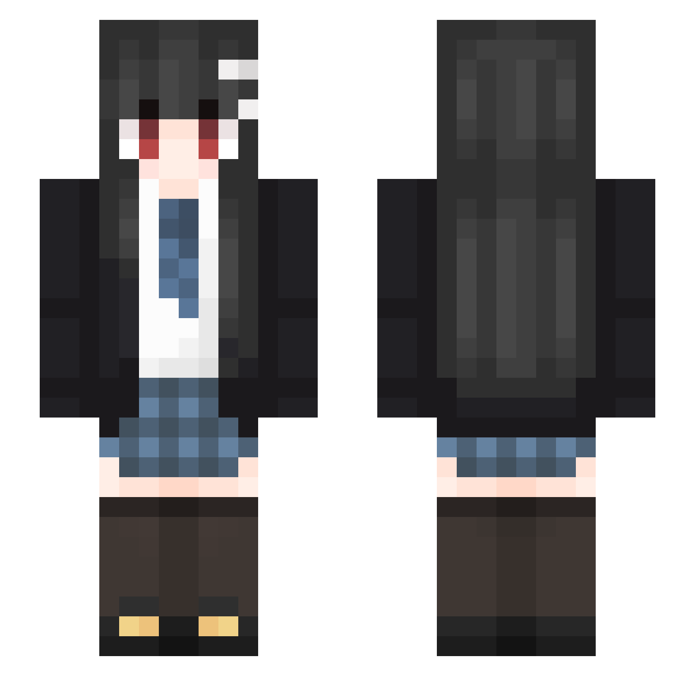 lmlslm Minecraft skin, front and back view
