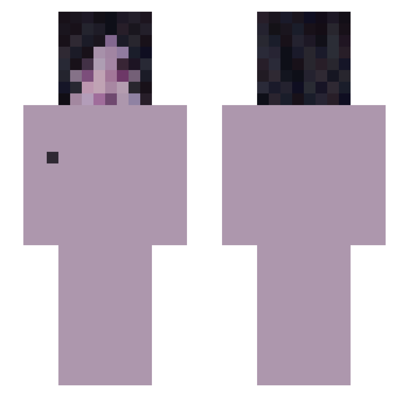 worstgirlever Minecraft skin, front and back view