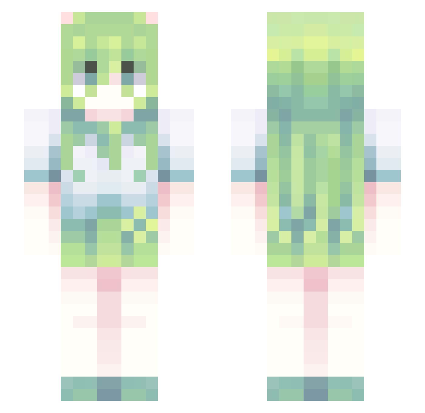 TutuEllar Minecraft skin, front and back view