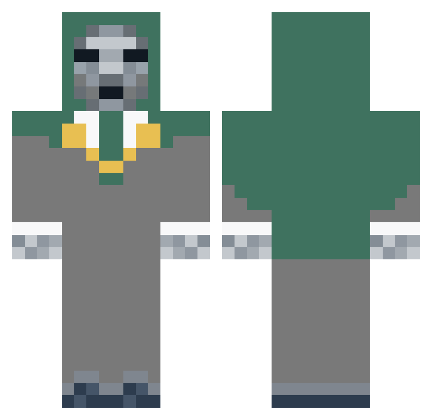 Nasalization Minecraft skin, front and back view