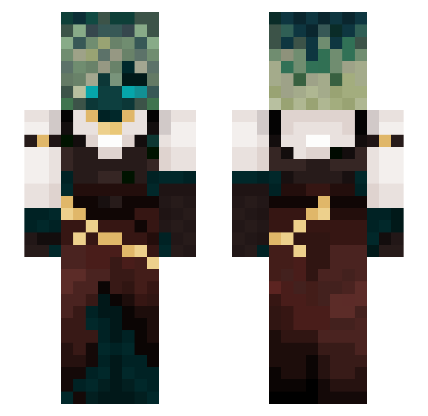 NightCypress18 Minecraft skin, front and back view