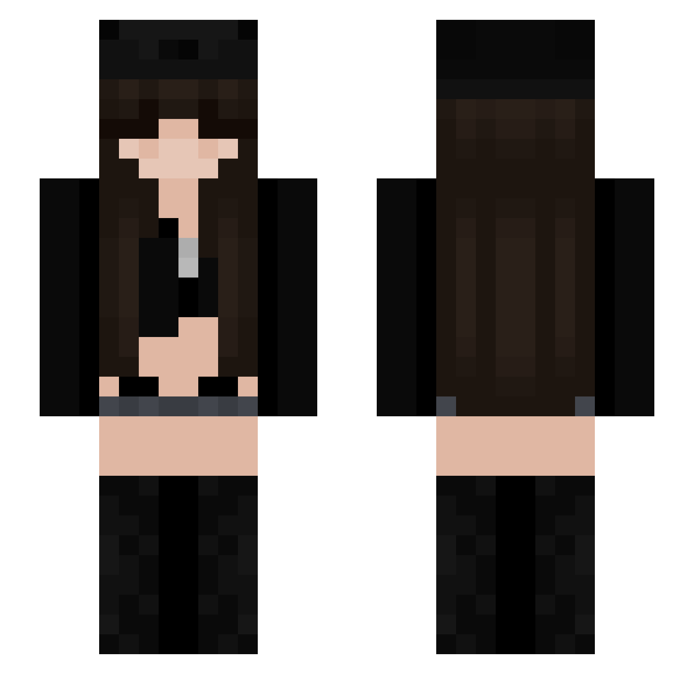 Skadra Minecraft skin, front and back view