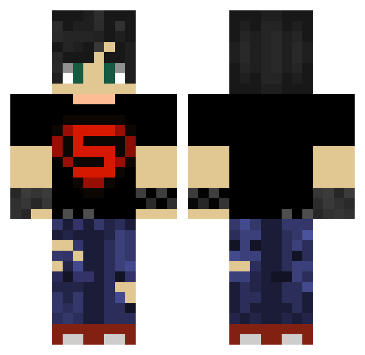 frostedpiapro Minecraft skin, front and back view