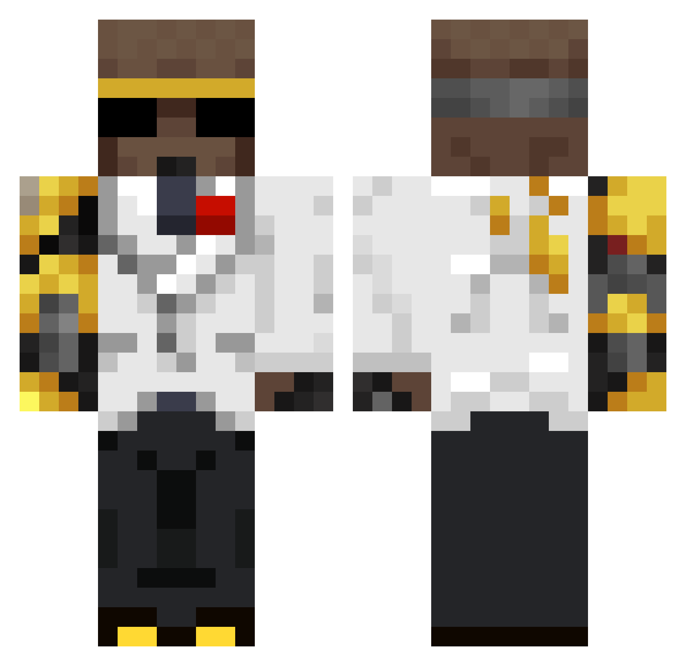 dxvy Minecraft skin, front and back view