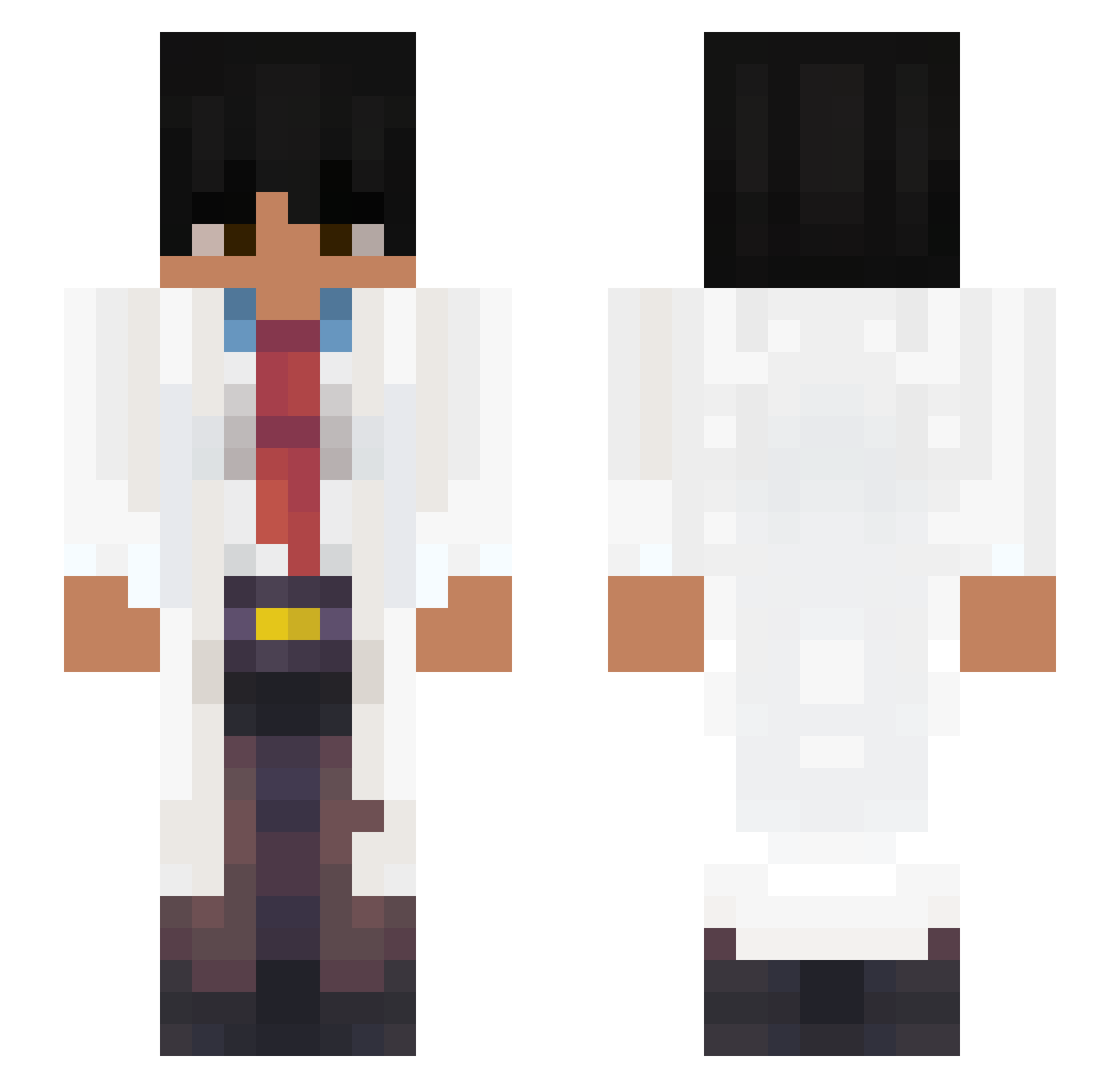 ZaxxyL Minecraft skin, front and back view