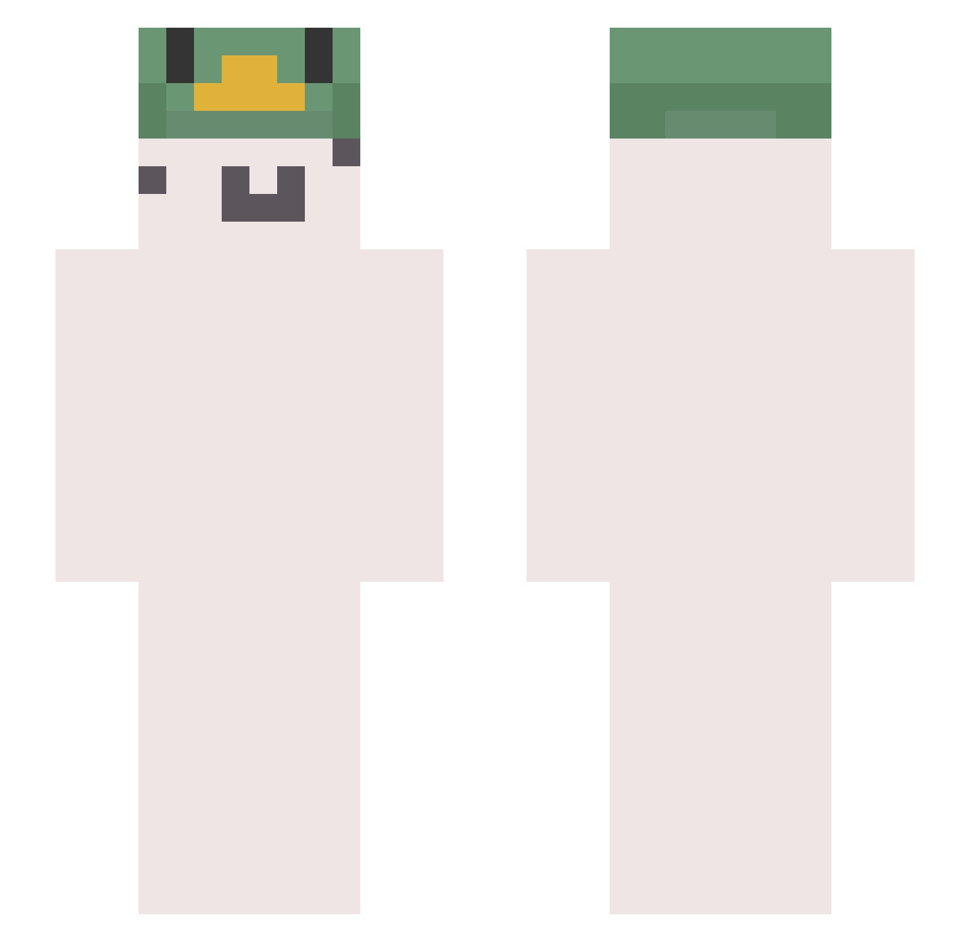 justburbs Minecraft skin, front and back view