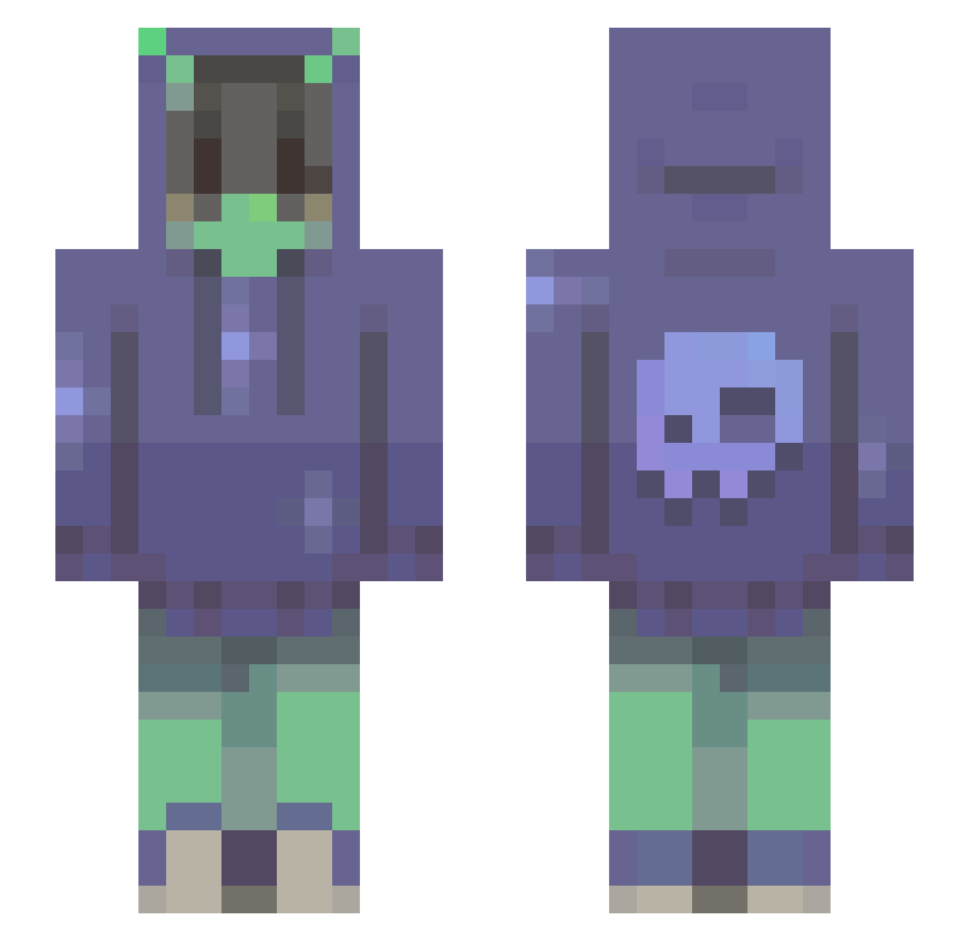TheEnderSword Minecraft skin, front and back view