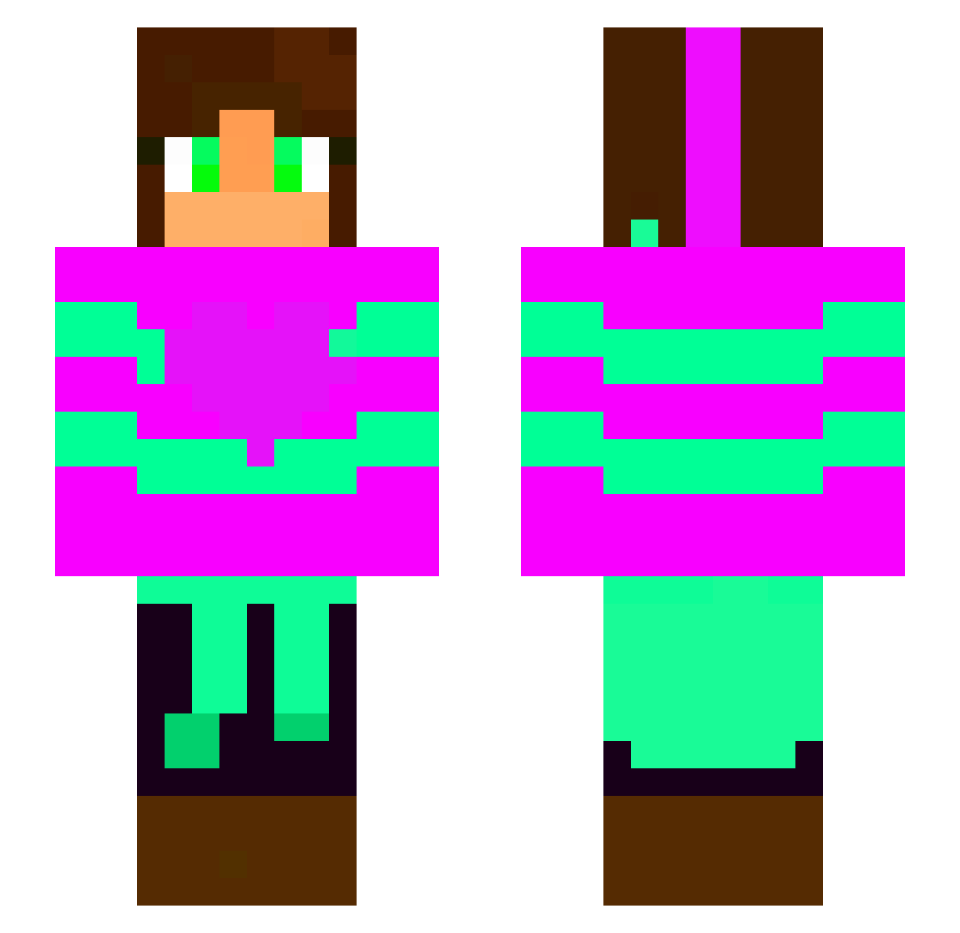 TheShadowRaven0 Minecraft skin, front and back view