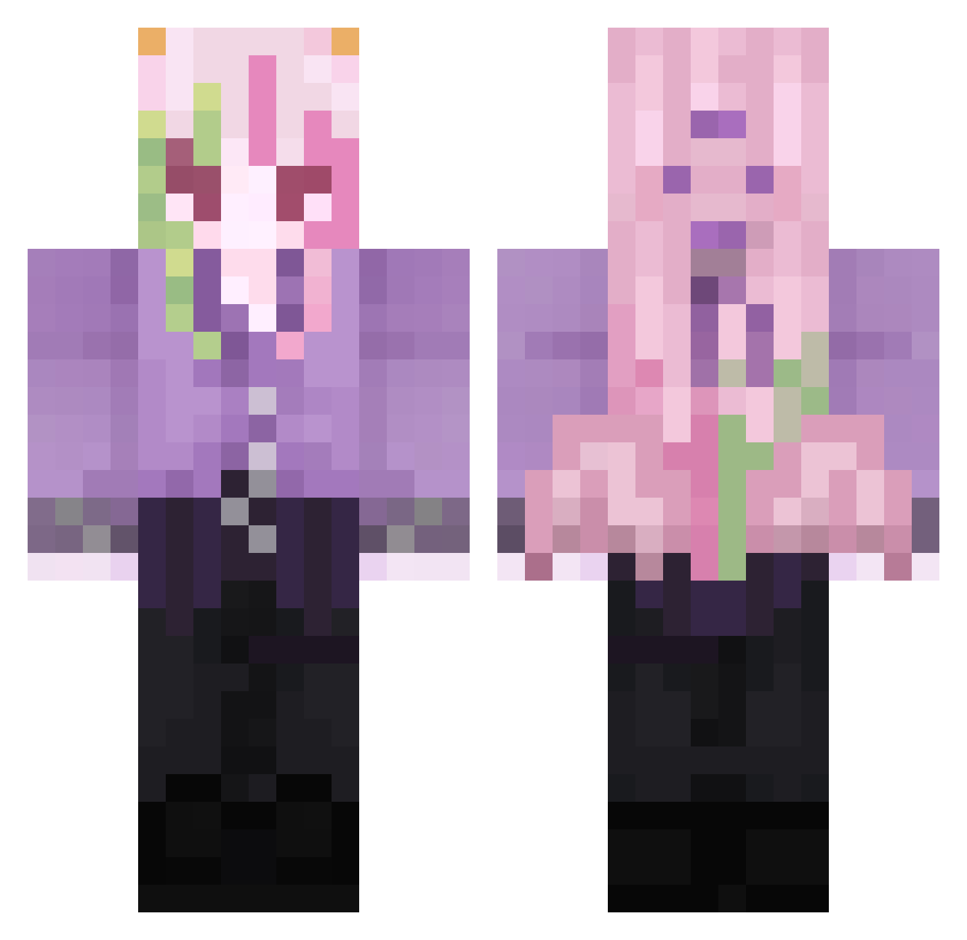 Yur1_lobotomy Minecraft skin, front and back view
