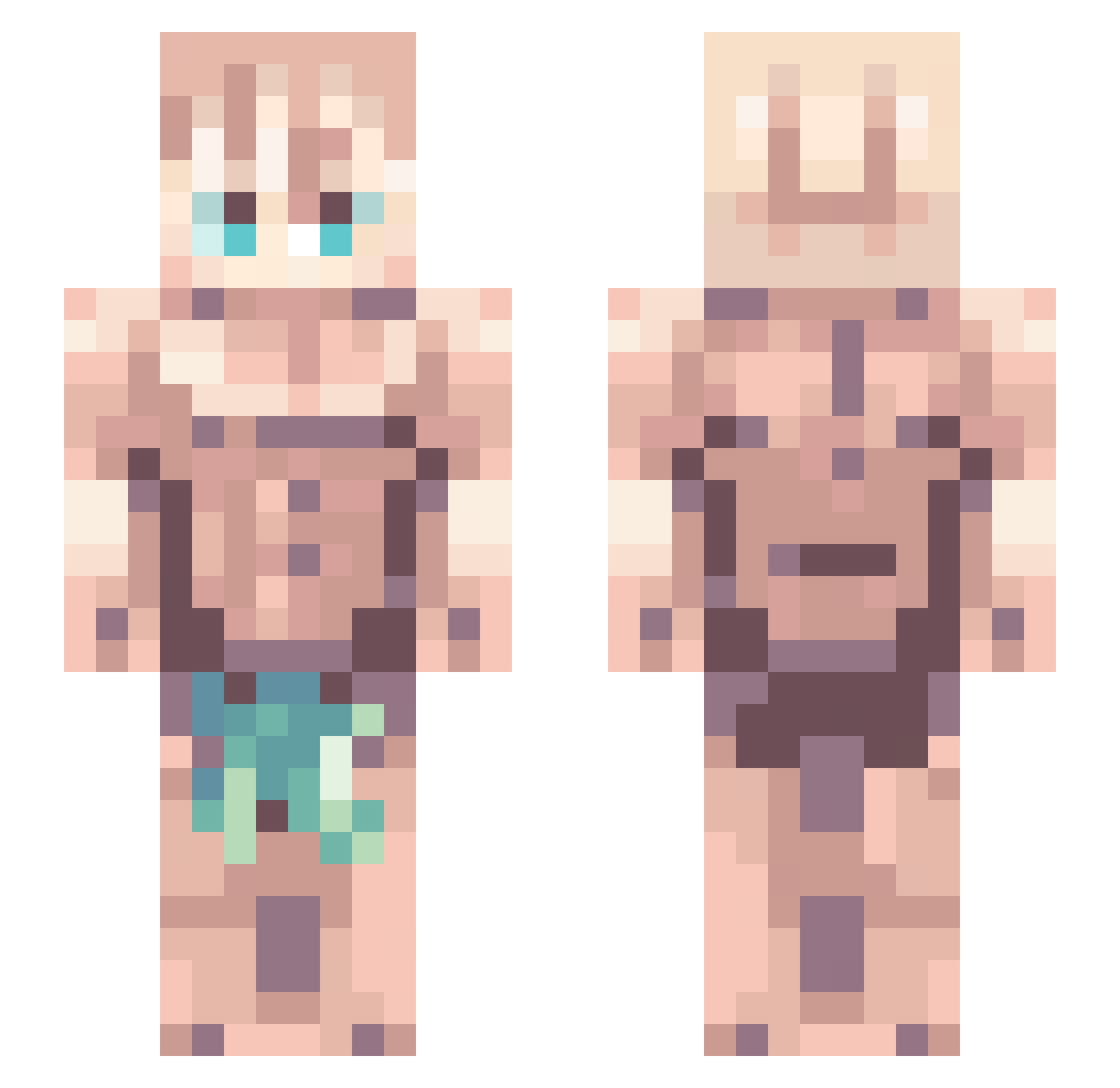 FrozenPool Minecraft skin, front and back view