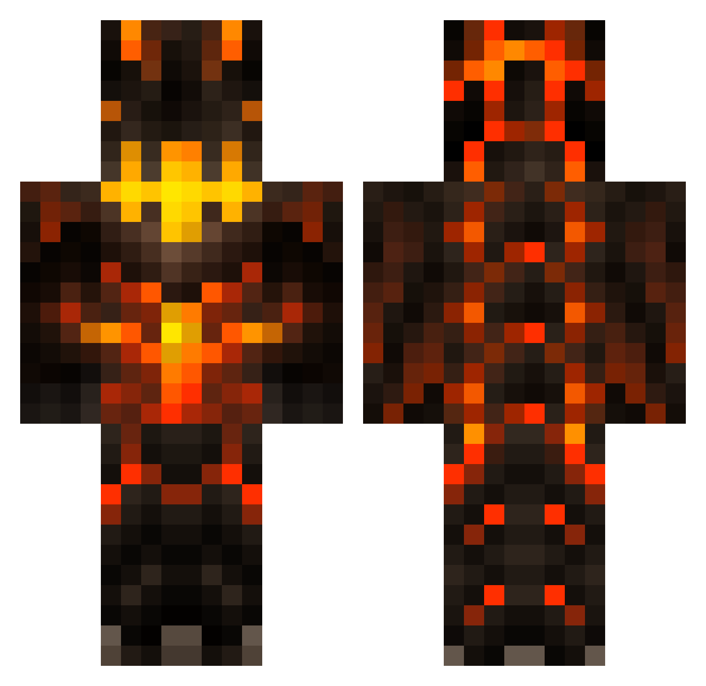 kelaienww Minecraft skin, front and back view