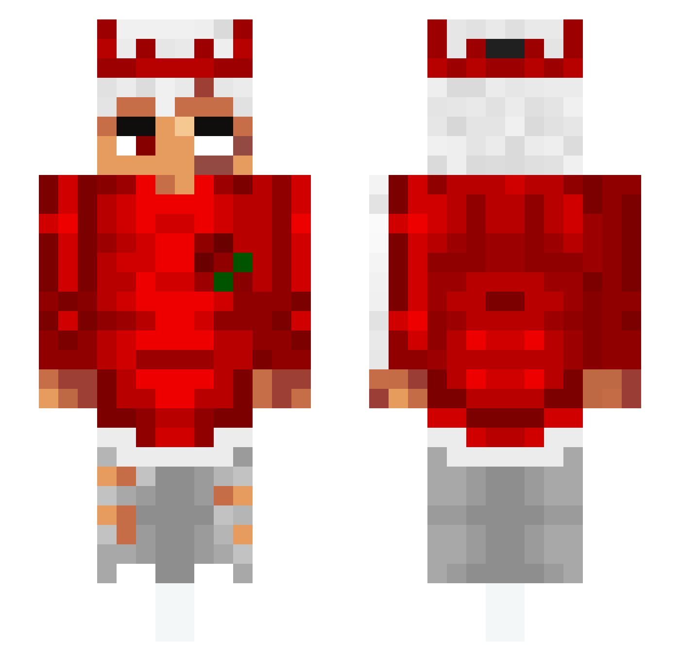 xBqm Minecraft skin, front and back view