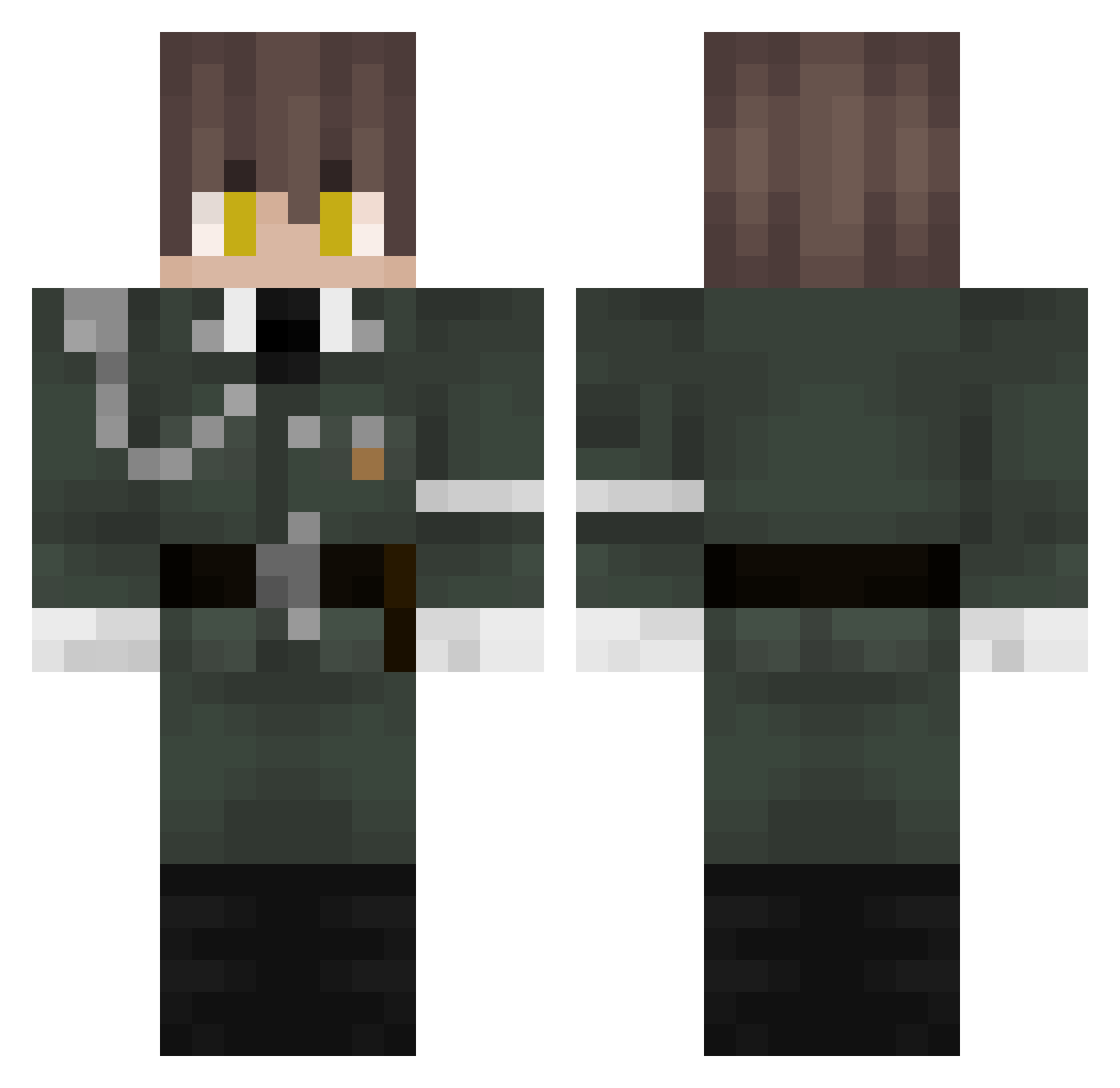 TheSaintyy Minecraft skin, front and back view