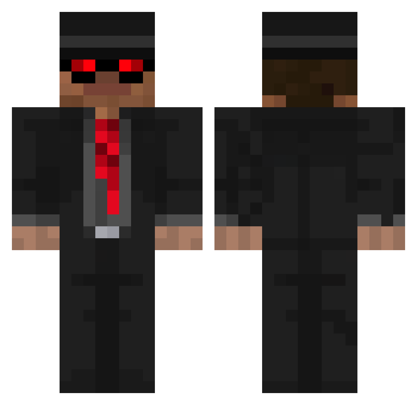qogmanII Minecraft skin, front and back view