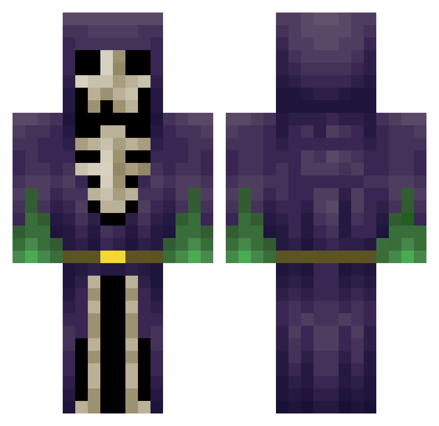 Maariner Minecraft skin, front and back view
