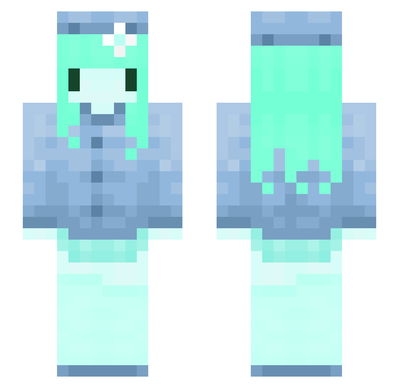 pehpeg Minecraft skin, front and back view