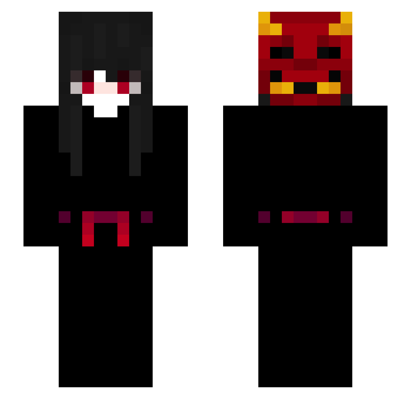 Stressserka Minecraft skin, front and back view
