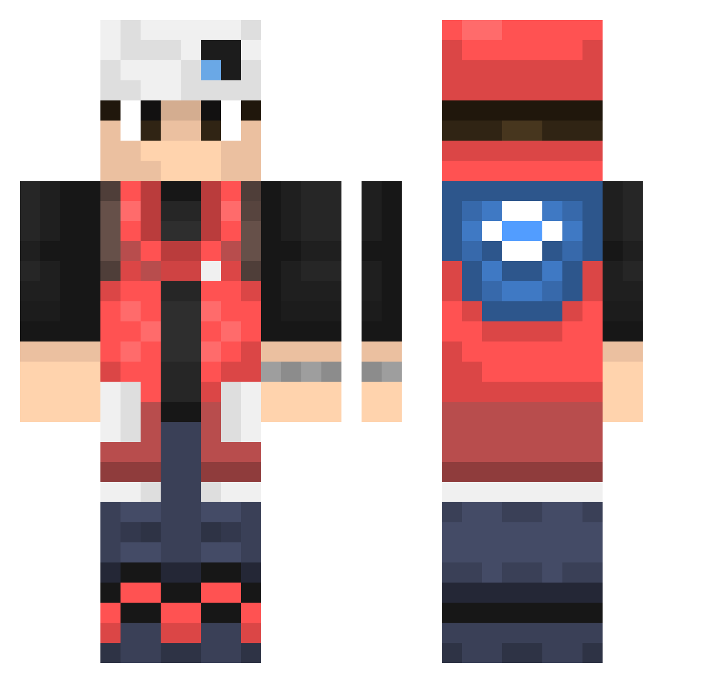 MiMMFace Minecraft skin, front and back view