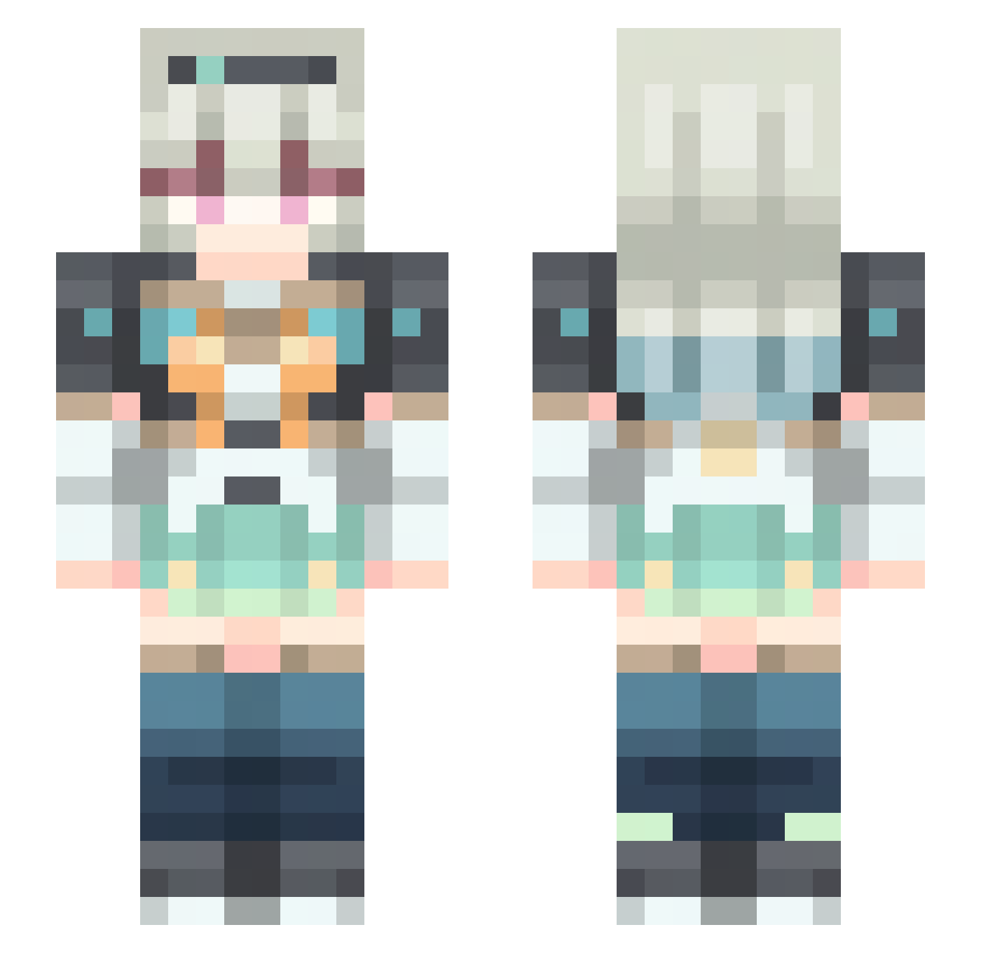 mecraft1234 Minecraft skin, front and back view