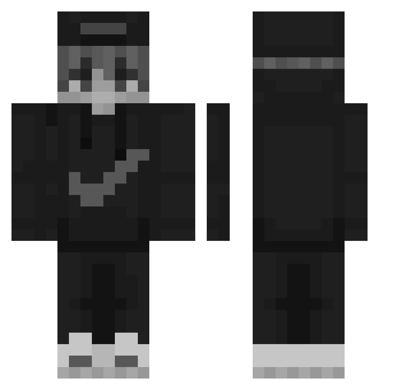 Zaskun_pl Minecraft skin, front and back view