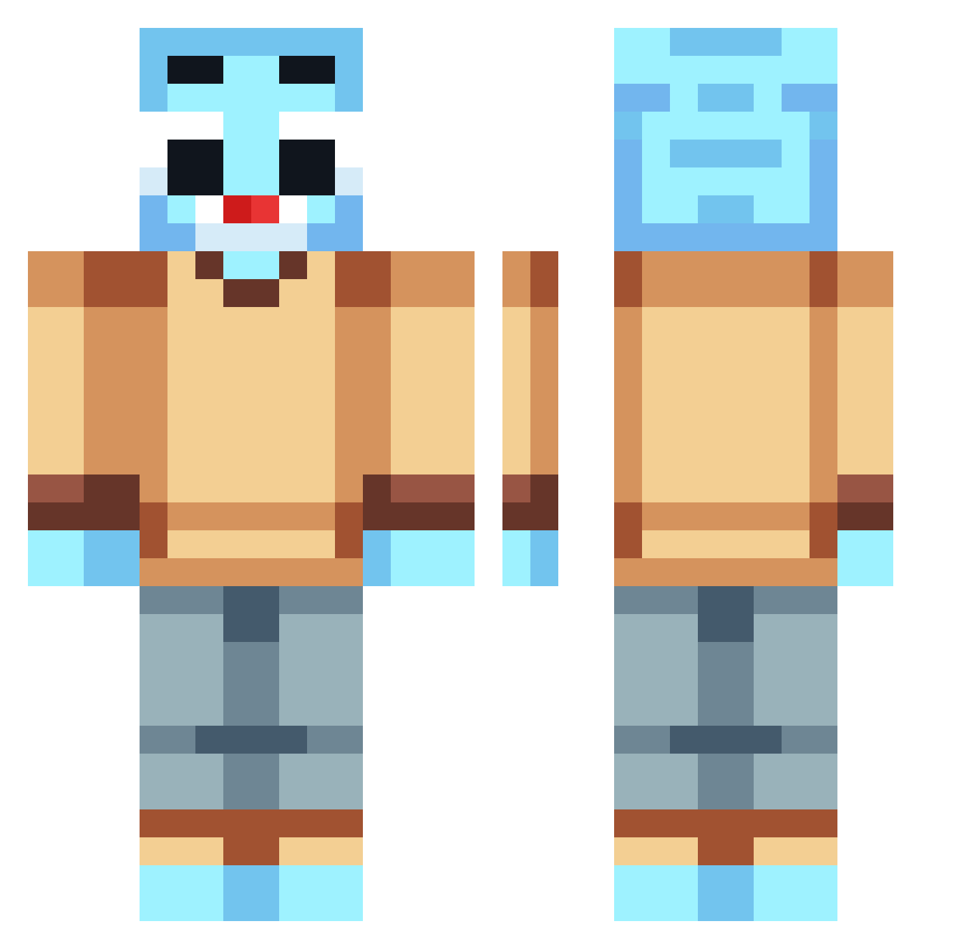 aablabla Minecraft skin, front and back view