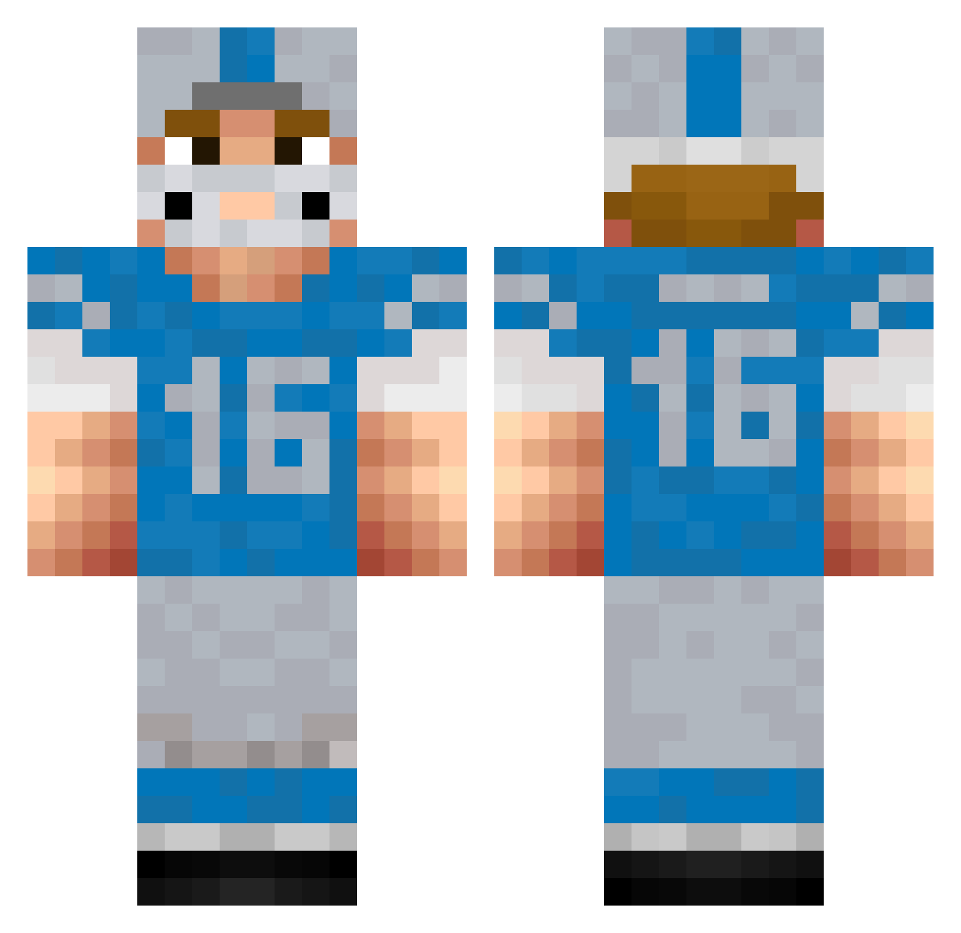 WinglessFlyer Minecraft skin, front and back view