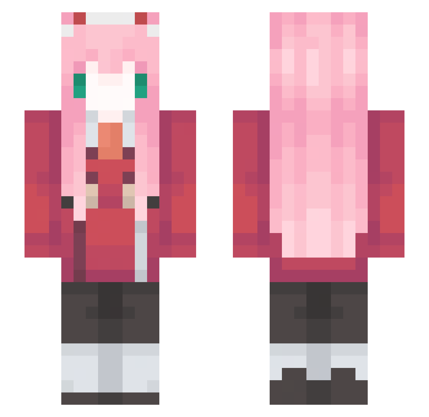 swlista Minecraft skin, front and back view