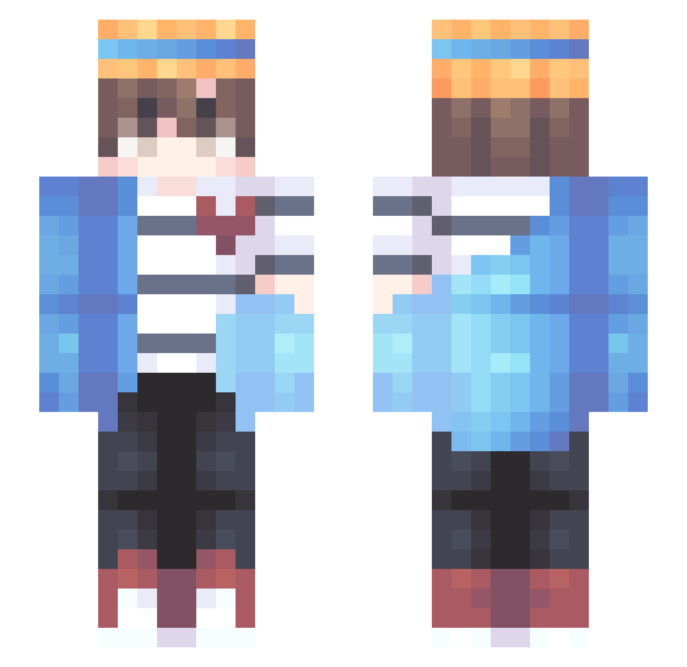 Skiry Minecraft skin, front and back view