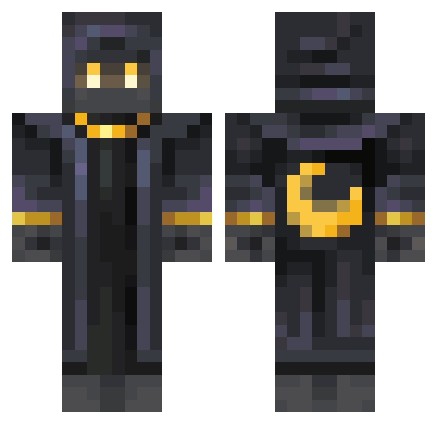 MrSomFeRGO Minecraft skin, front and back view