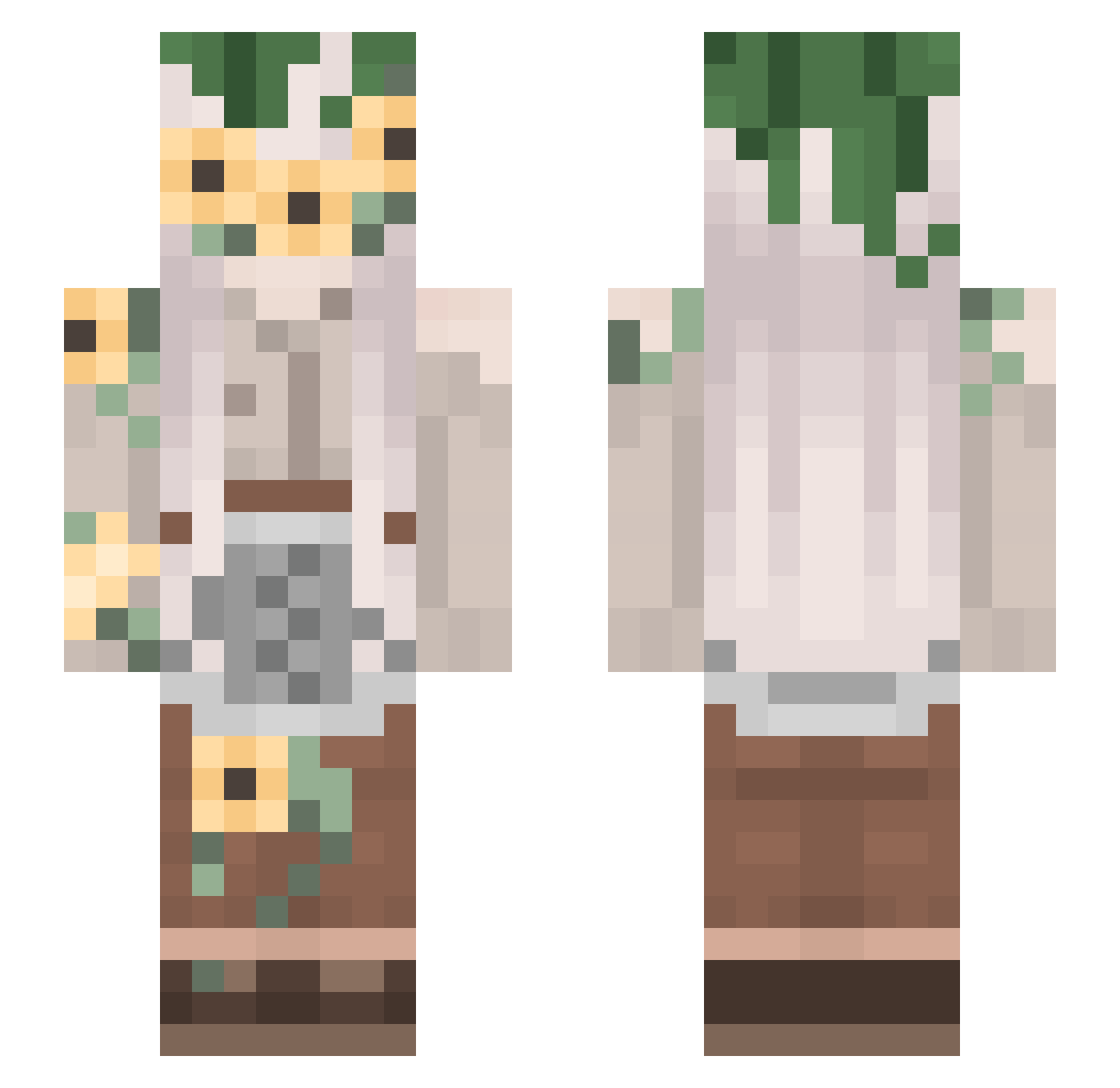 PrincessTrixie12 Minecraft skin, front and back view