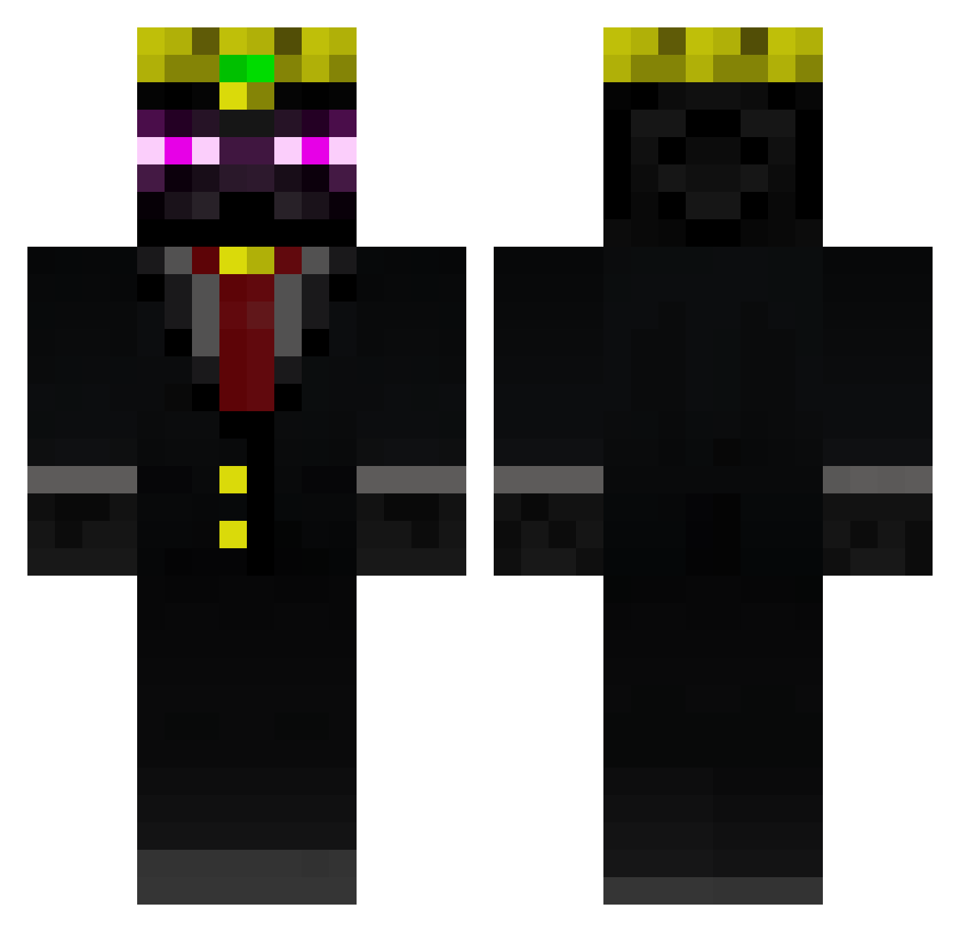 Zihc_D Minecraft skin, front and back view