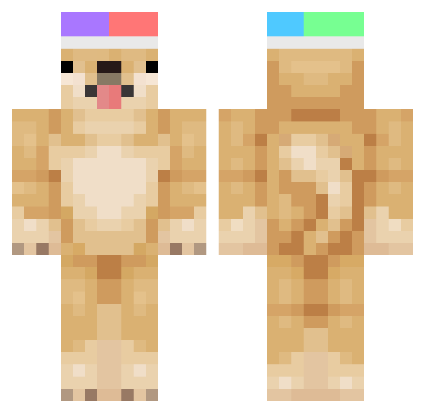 WarriorH4RV Minecraft skin, front and back view