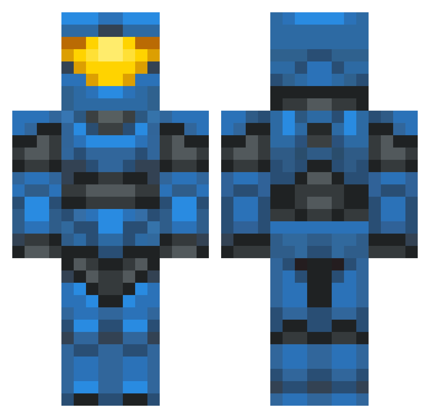 Scrabizzle Minecraft skin, front and back view