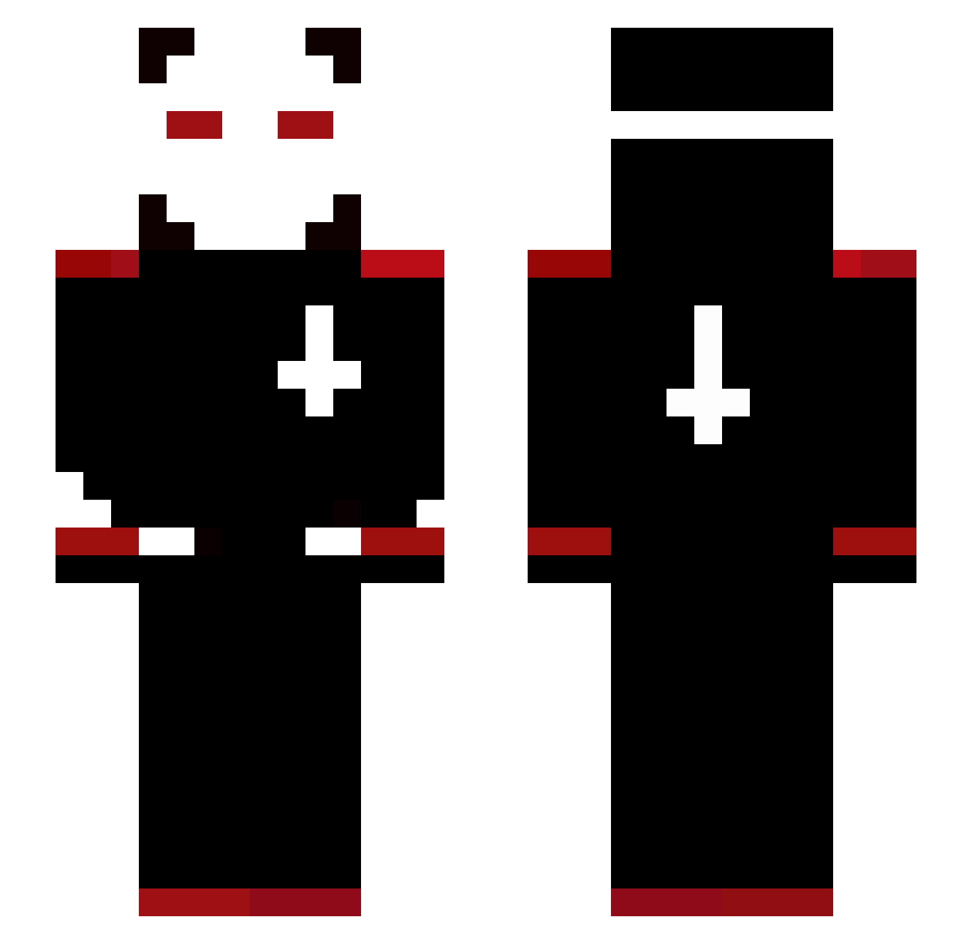 lkyro Minecraft skin, front and back view