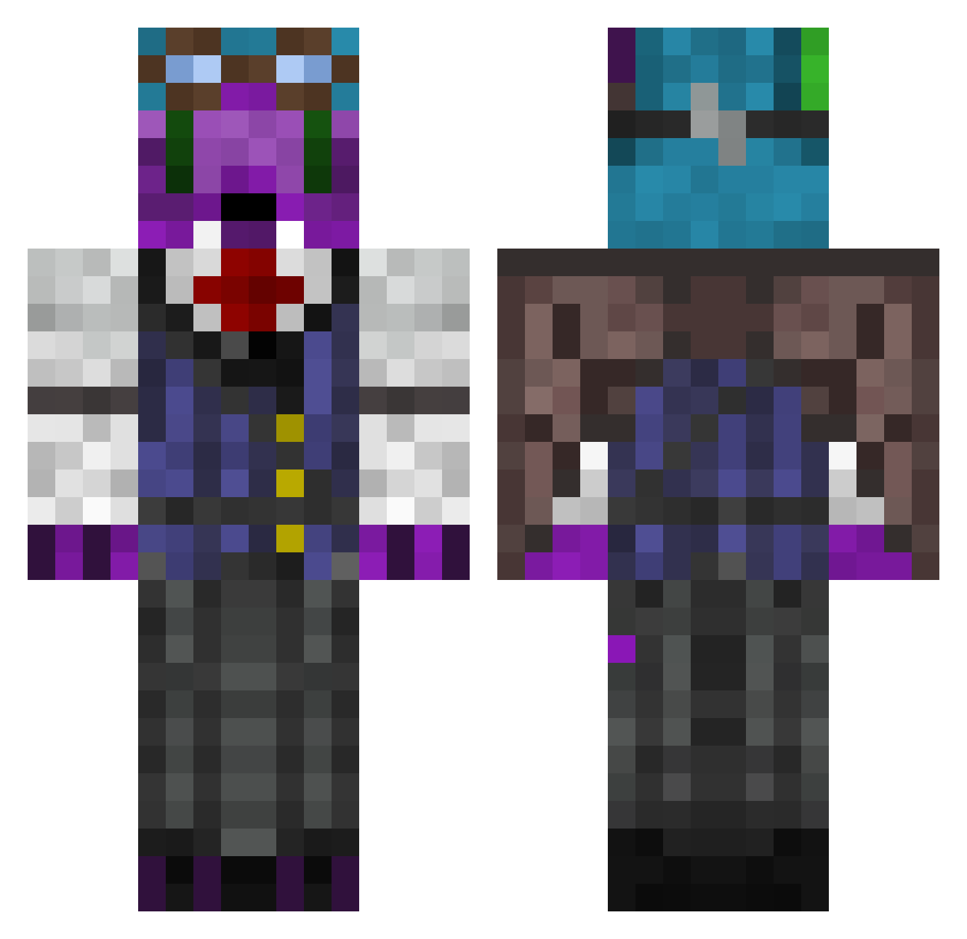 Timbroglio Minecraft skin, front and back view