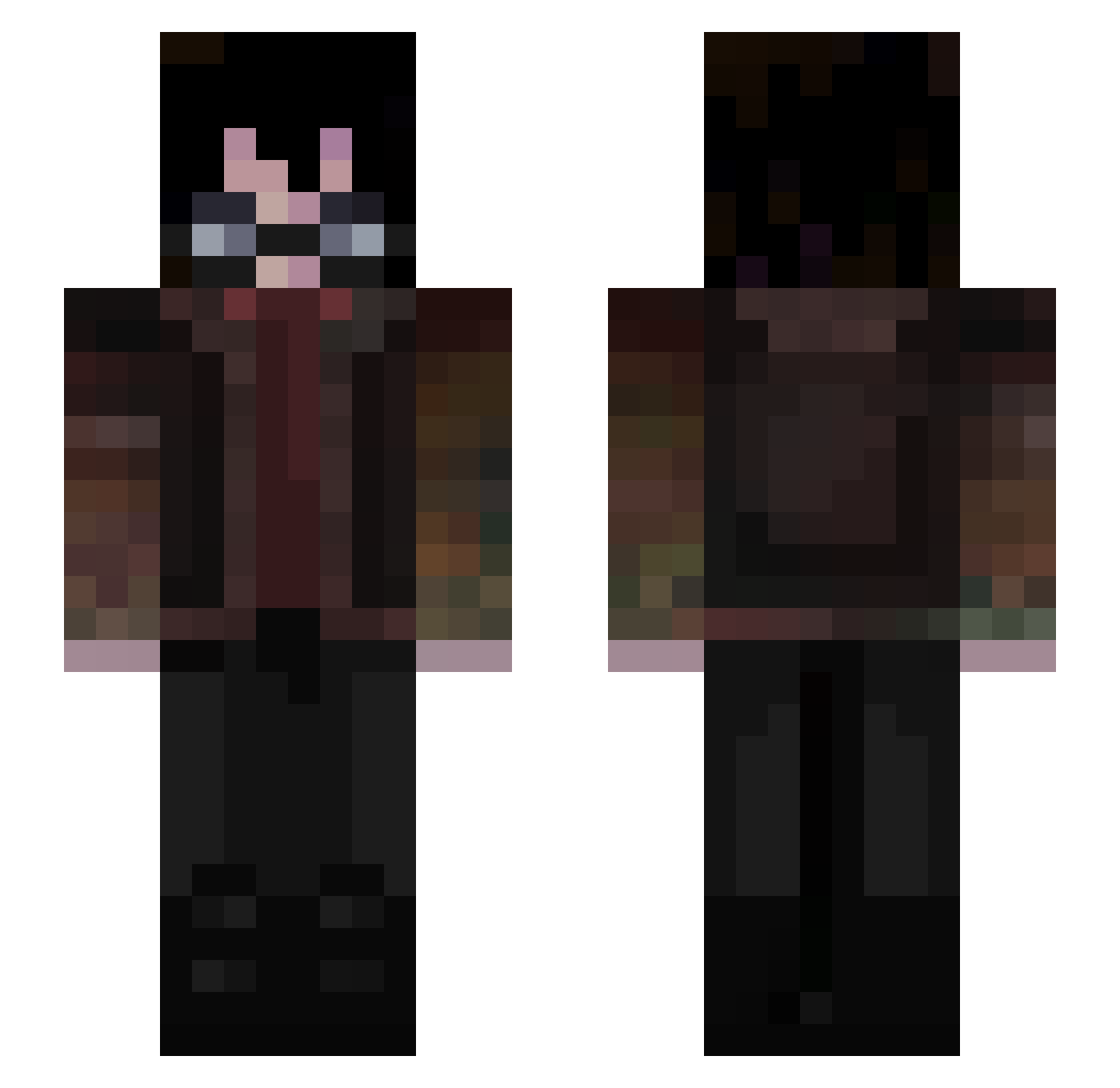 Thrisha Minecraft skin, front and back view