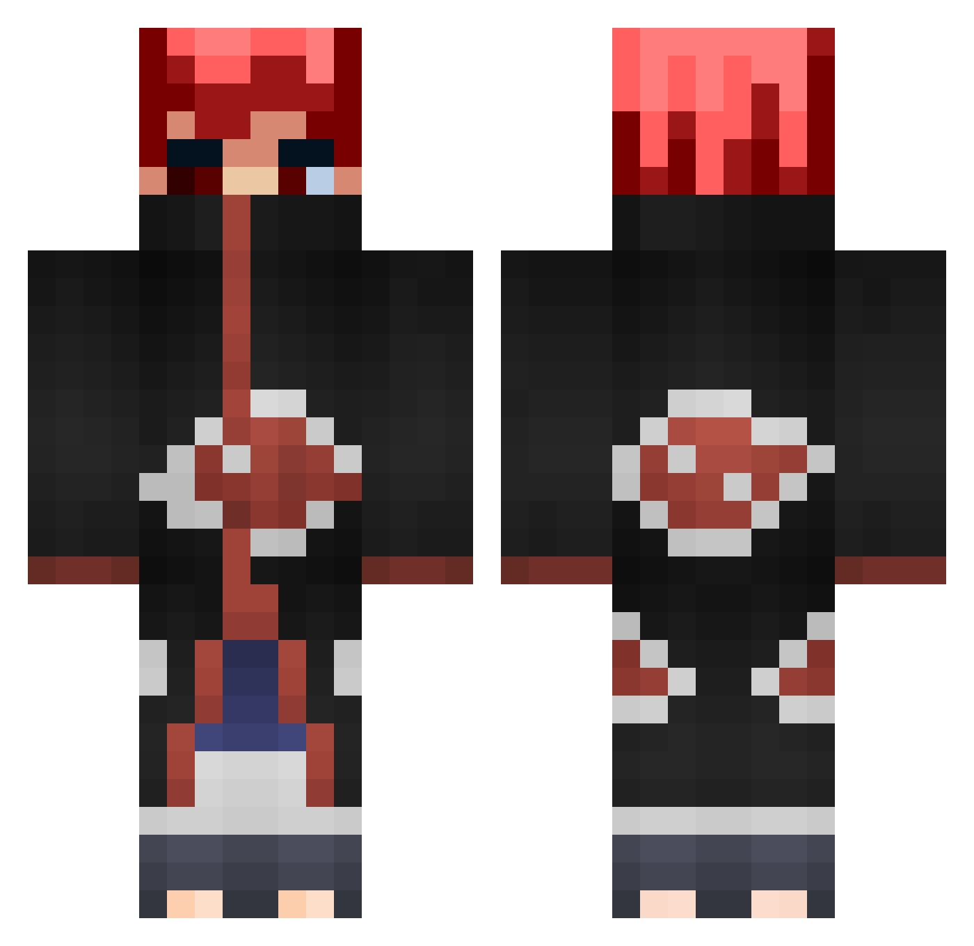 KiroWar Minecraft skin, front and back view