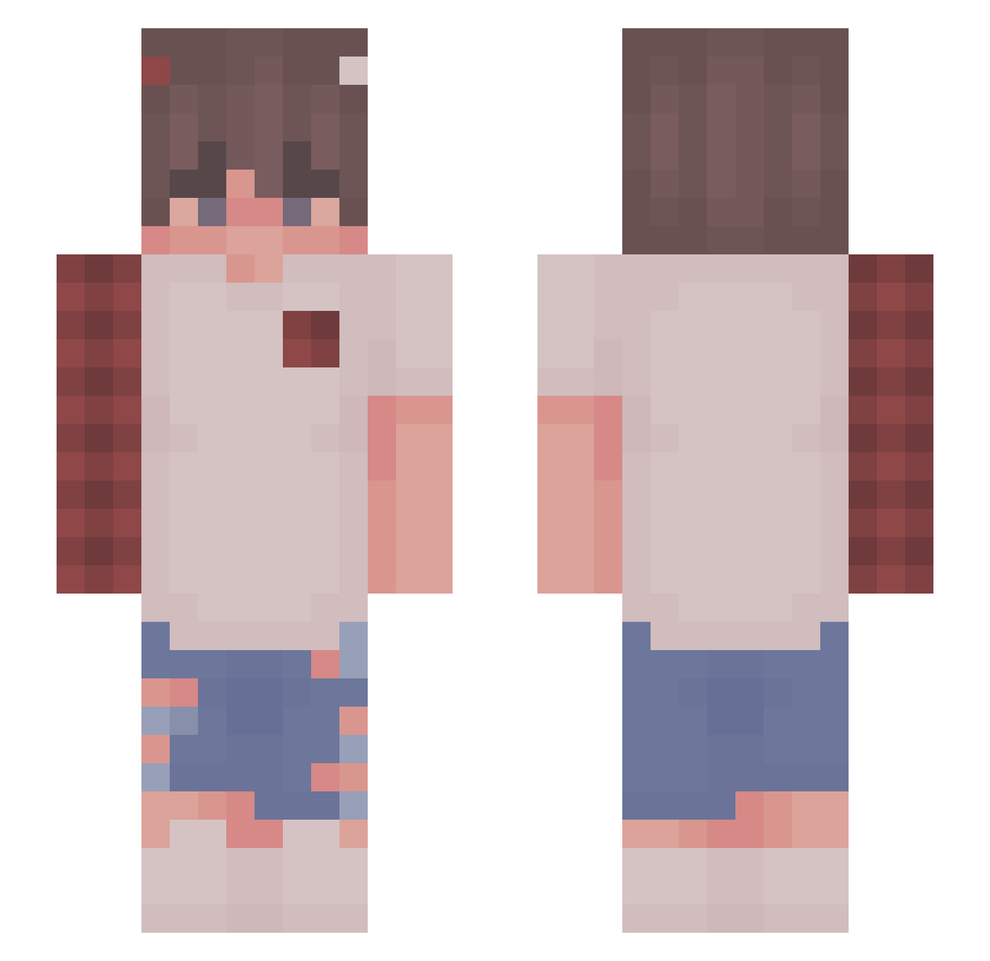 Time_Client Minecraft skin, front and back view