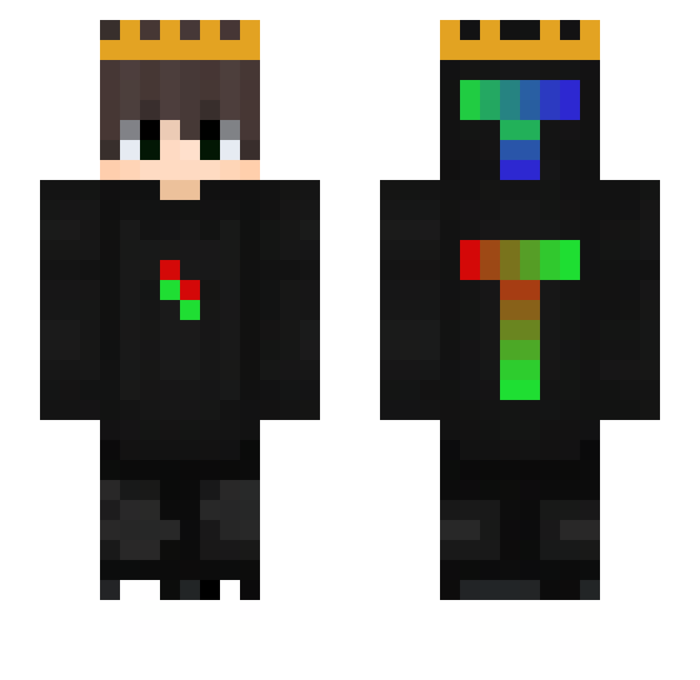 Thiagohpl Minecraft skin, front and back view