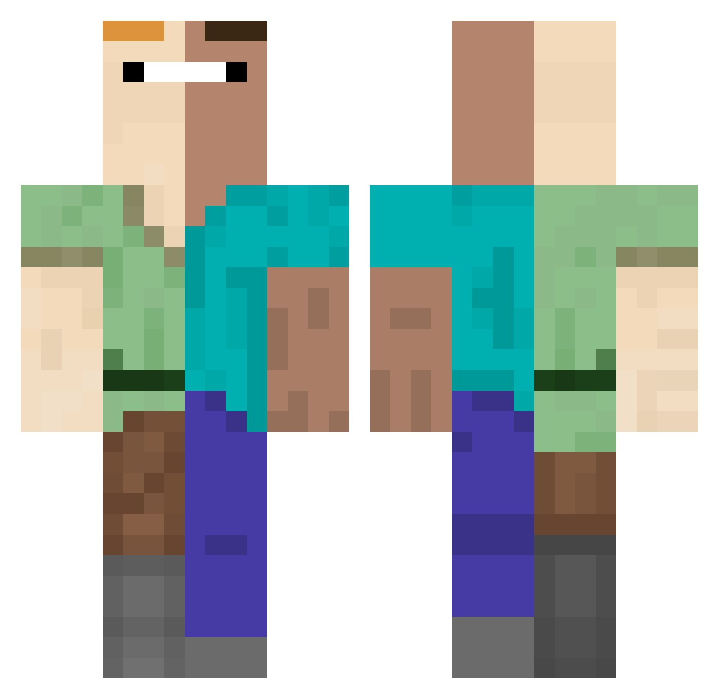 RinoCrafter1 Minecraft skin, front and back view